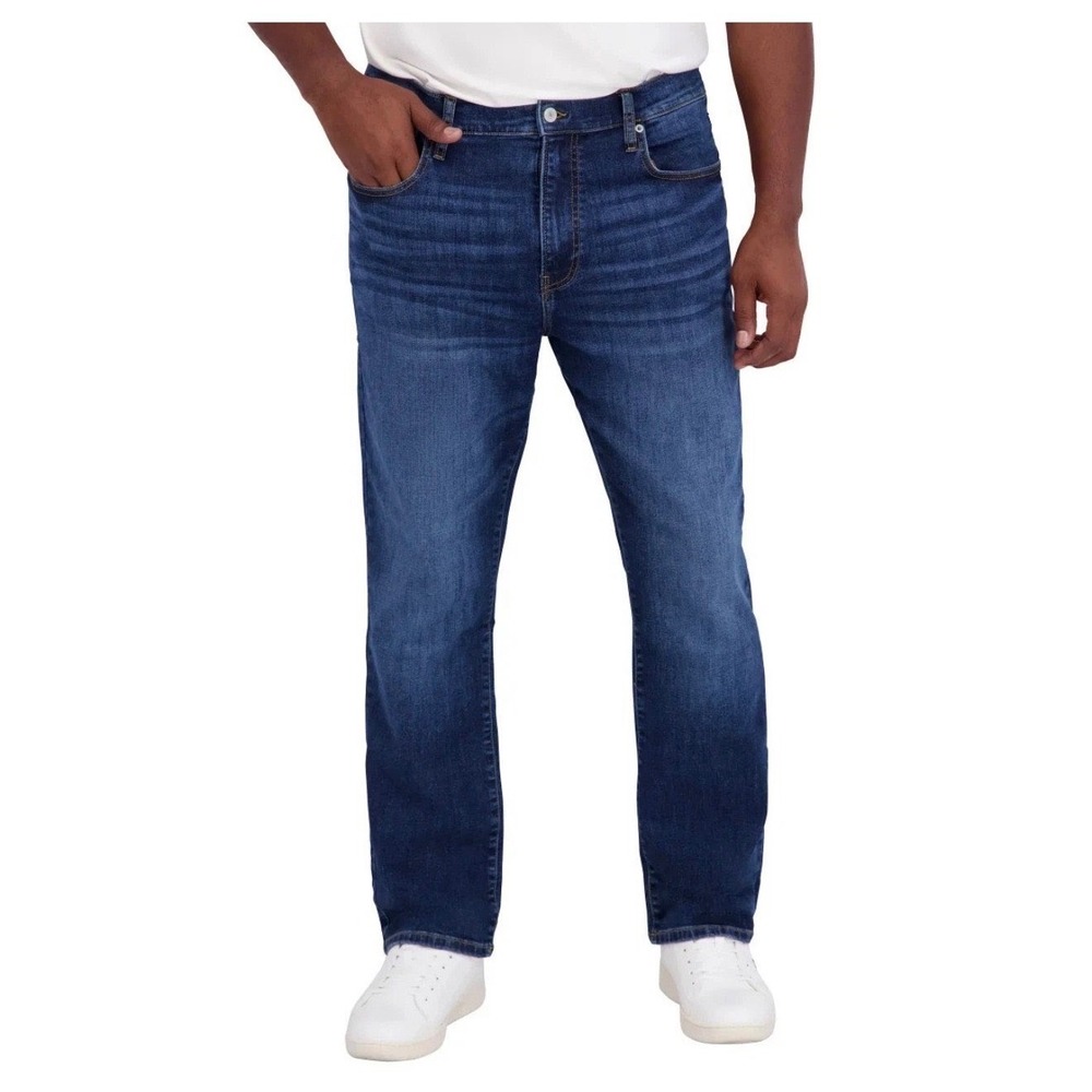 NWT Scott Barber Mens 36x29 Straight Fit 5 Pocket Jeans Blue Denim Stretch Basic